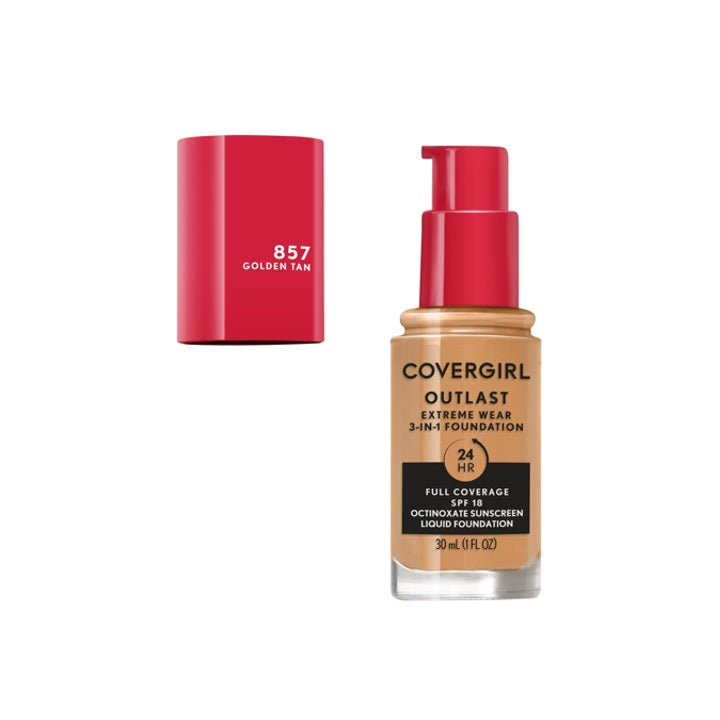 Covergirl Outlast Extreme Wear Foundation 857 Golden Tan