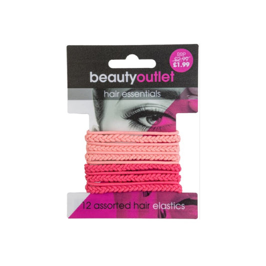 Beauty Outlet 12 Mixed Elastics Pink BEAU181