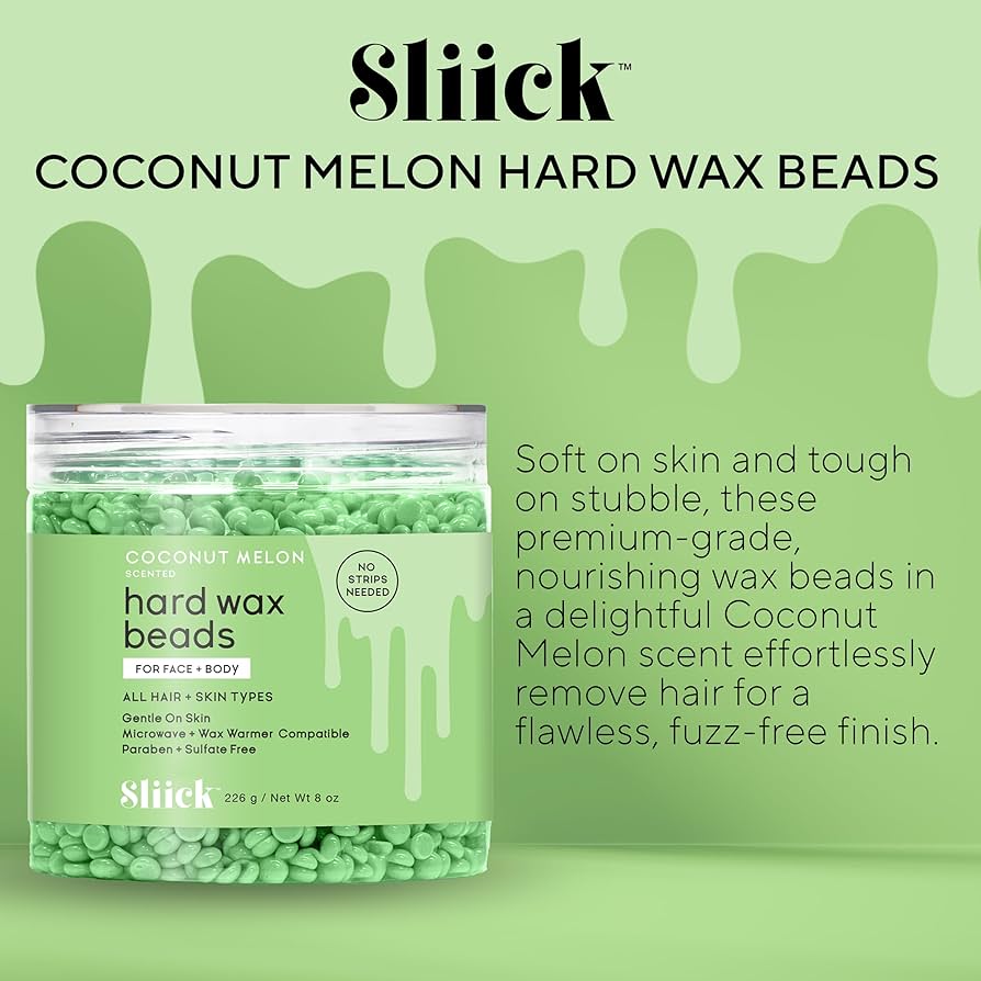 Sliick Hard Wax Hair Removal Beads Coconut Melon 226g