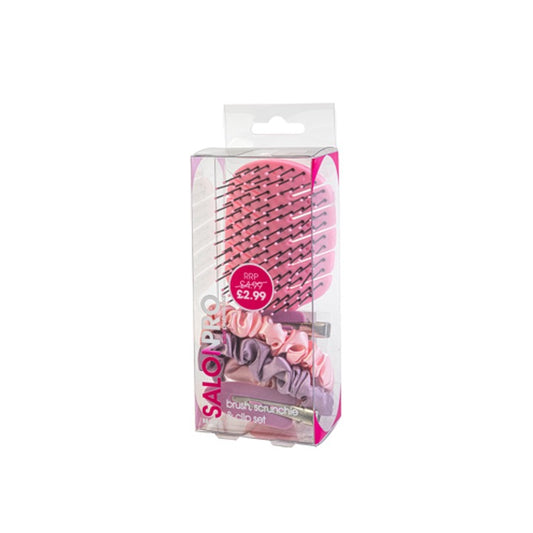 Beauty SalonPro Mini Brush Scrunchie & Clips BEAU406