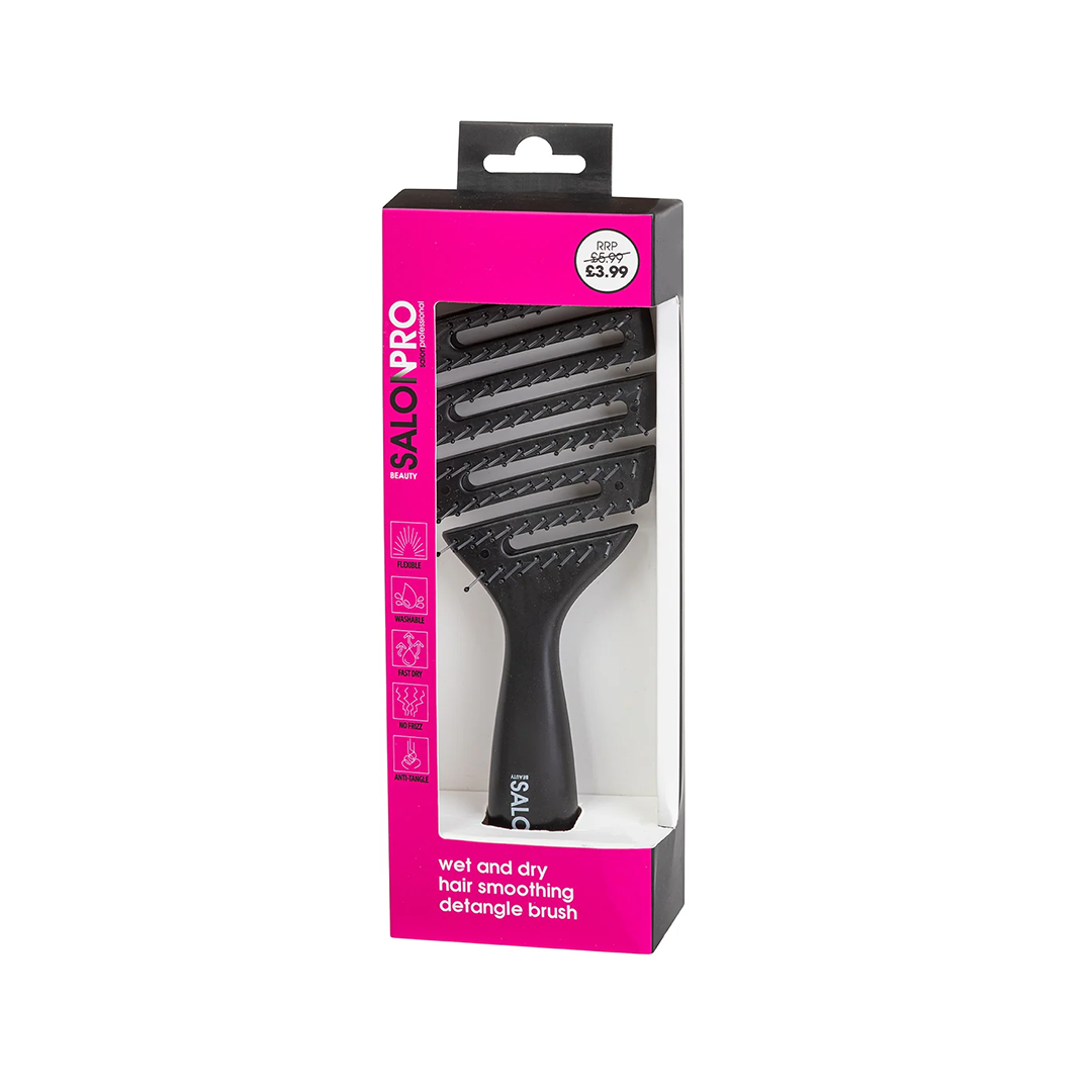 Beauty SalonPro Wet & Dry Detangle Brush Black BEAU312