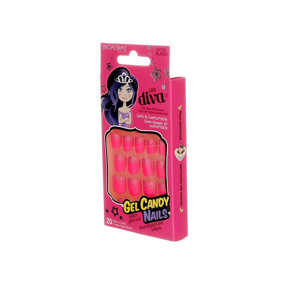 Broadway Little Diva 20 Nails 60700 Pink Glitter