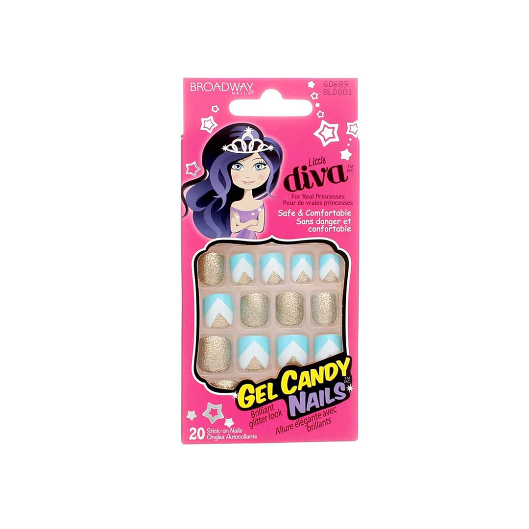 Broadway Little Diva 20 Nails Gold Glitter 60689