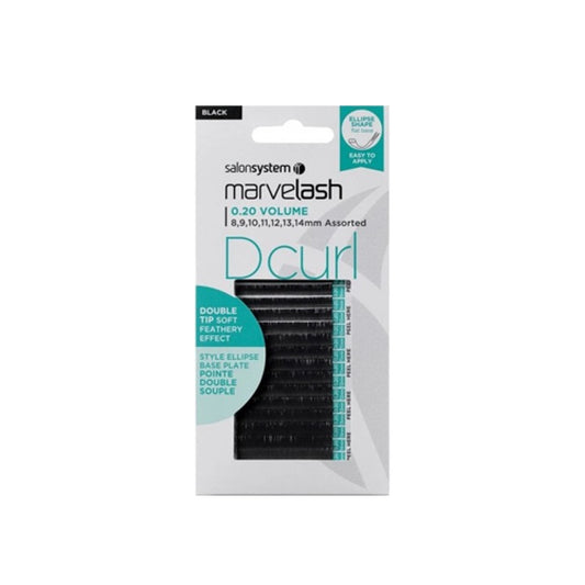 Salon System Marvelash 0.20 Volume D Curl Lashes 8-14mm Black