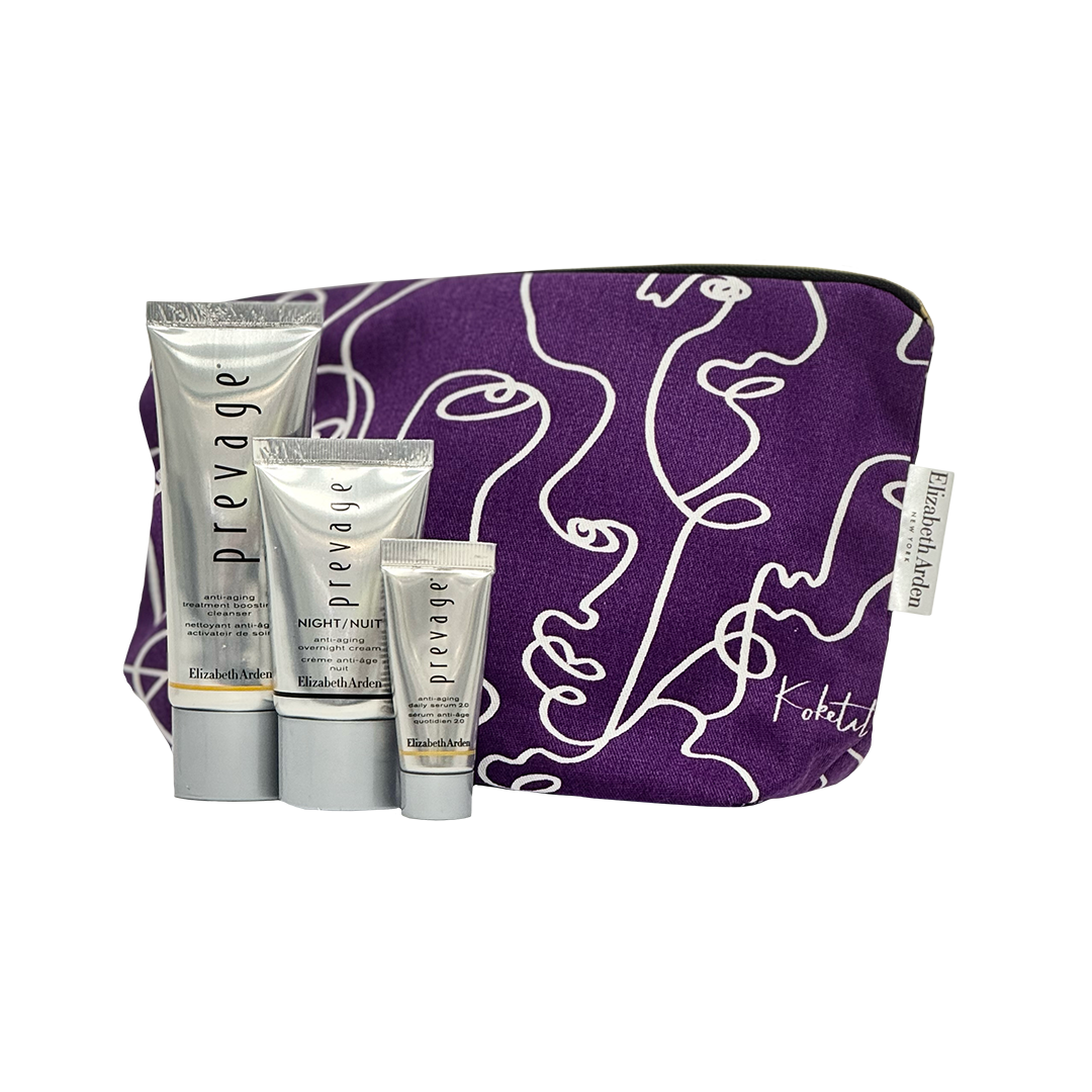 Elizabeth Arden 3 Piece Purple Bag Prevage Set