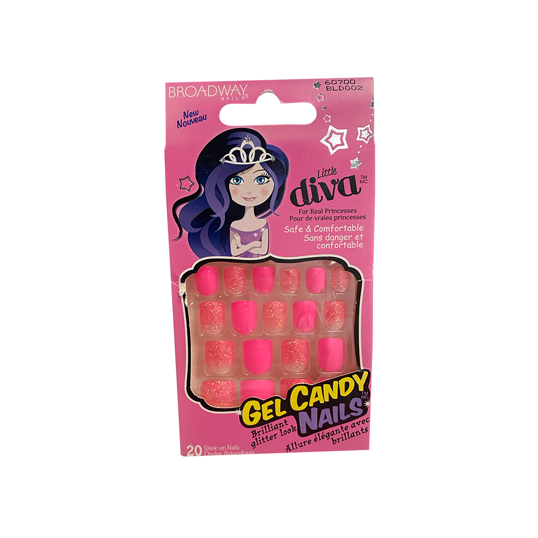 Broadway Little Diva 20 Nails 60700 Coral Glitter