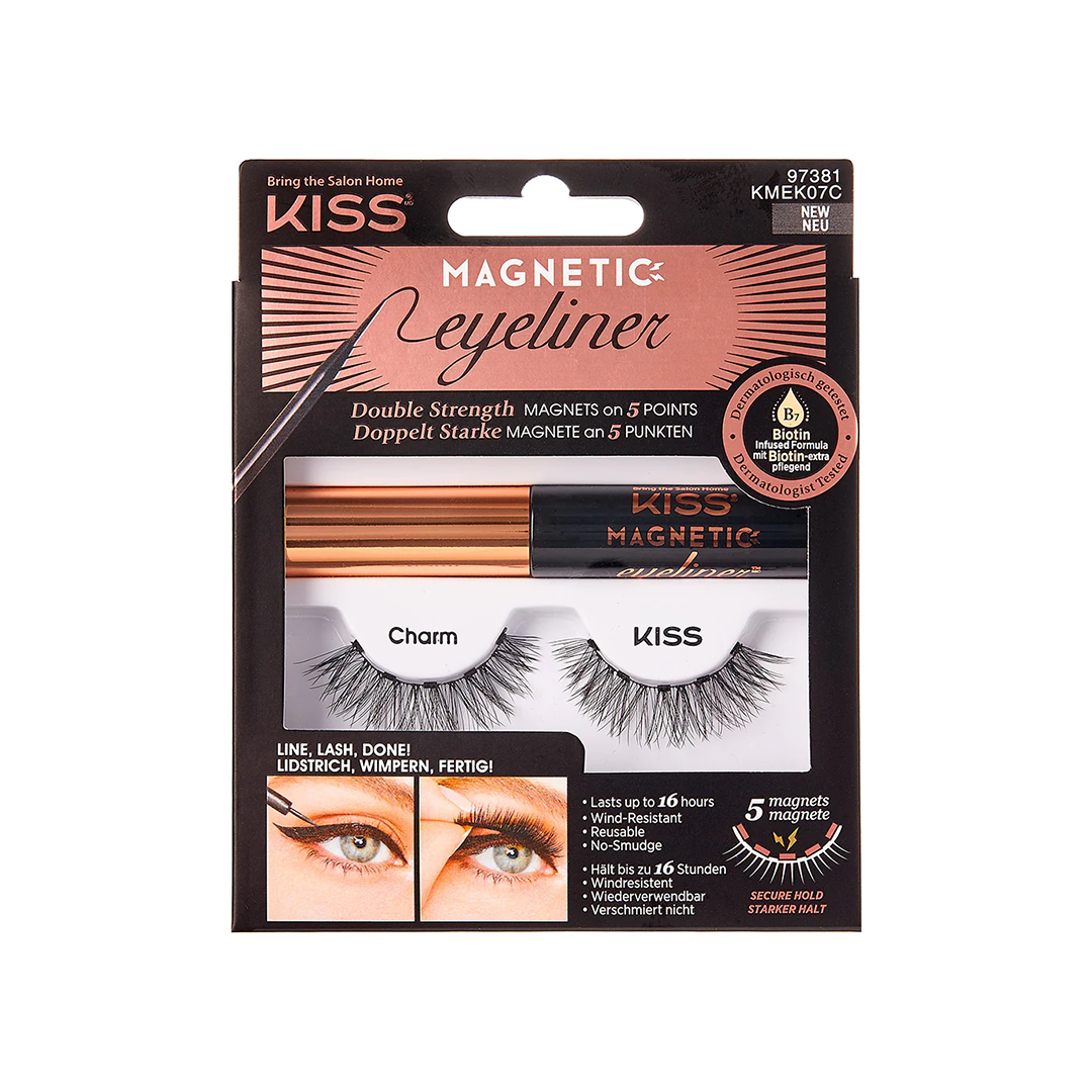 Kiss Magnetic Lash False Eyelashes Kit Charm & Eyeliner