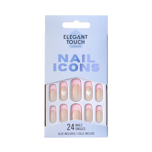 Elegant Touch False Nails Nail Icons Long Squoval Heart Breaker