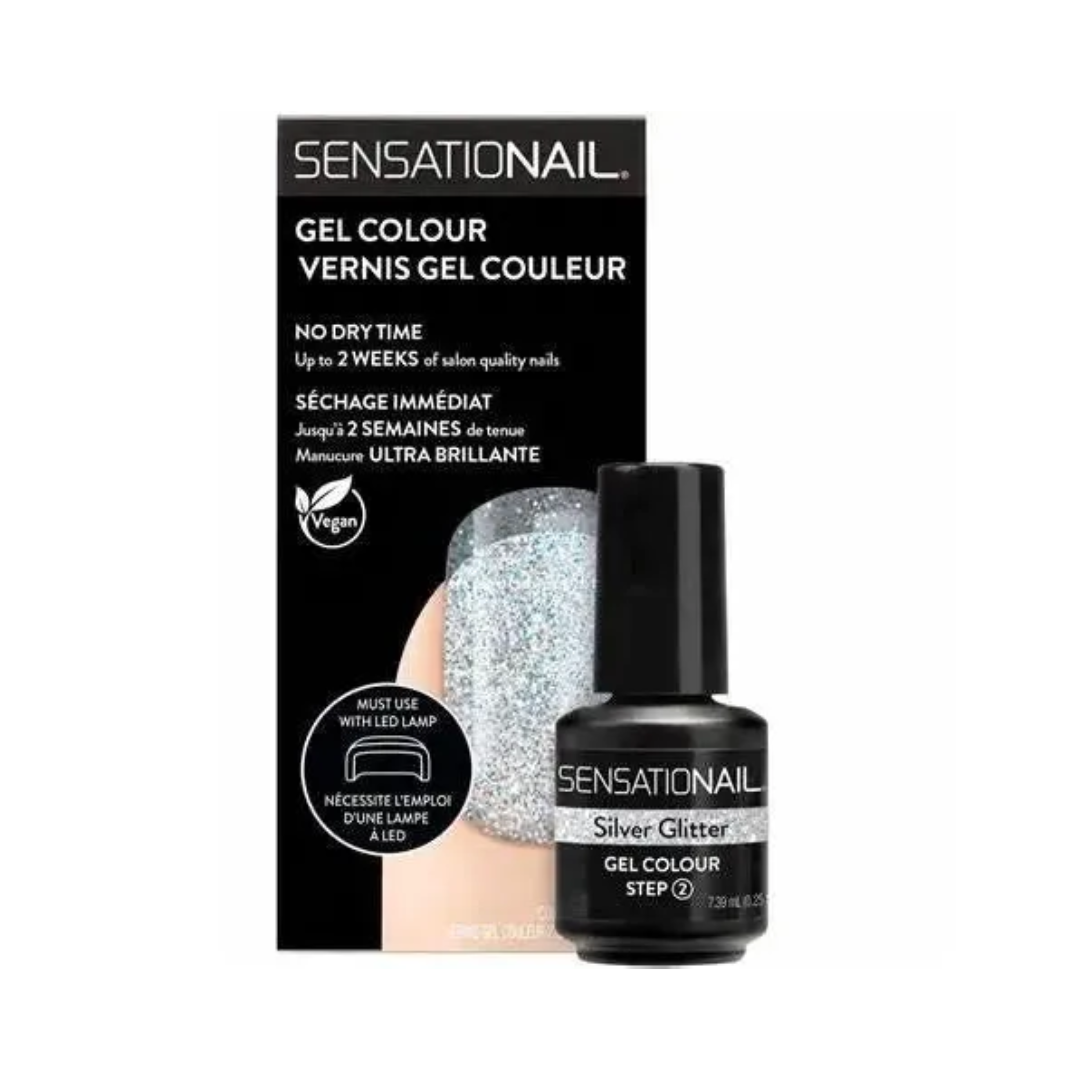 Sensationail Gel Polish Silver Glitter