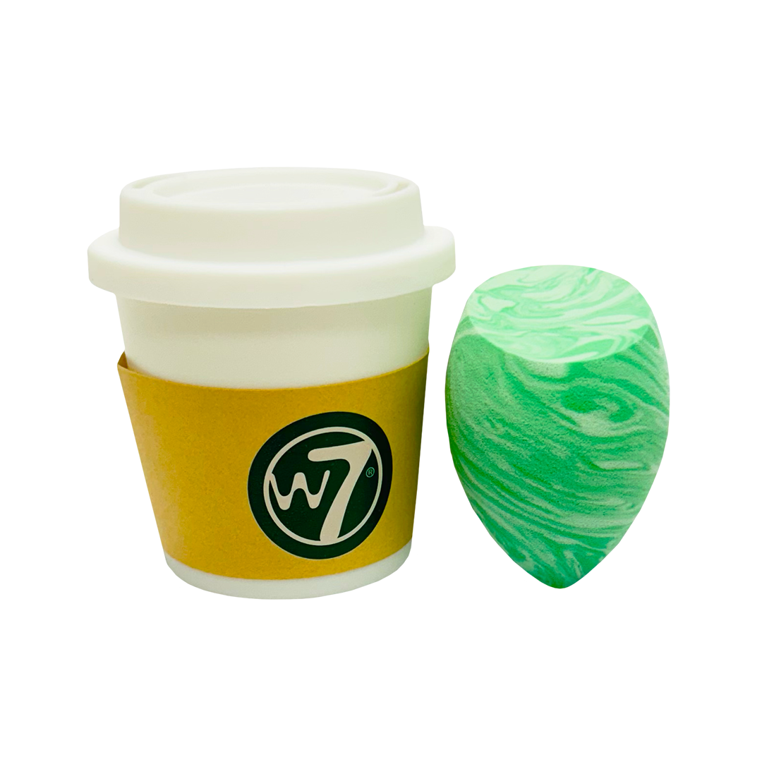 W7 Matcha Latte Beauty Sponge With Cup Holder