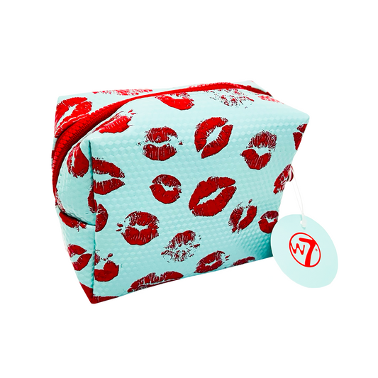 W7 Small Lip Pattern Cosmetic Bag Blue