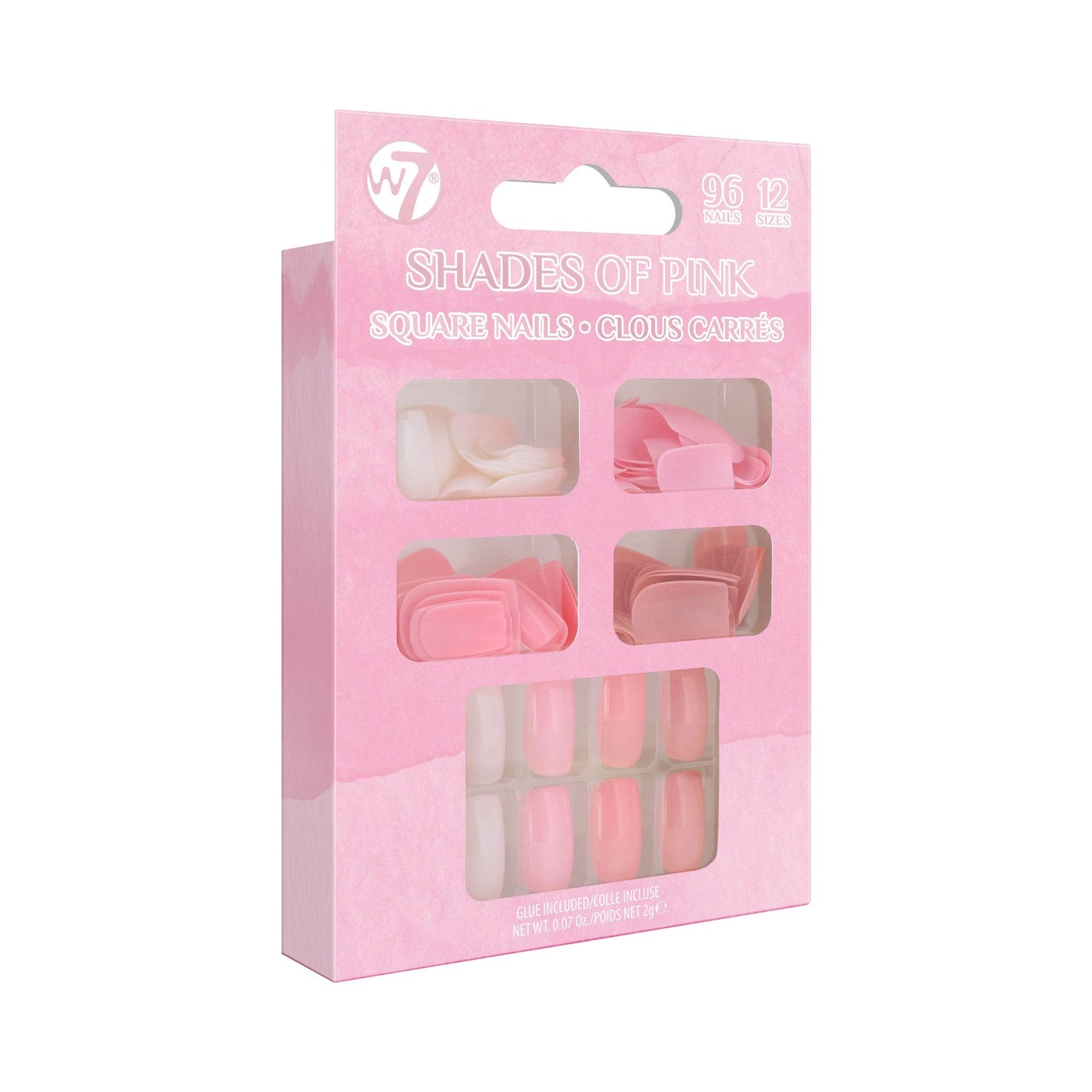 W7 Glamorous Nails Shades Of Pink x 96 Nails