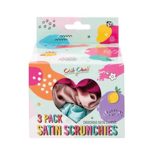 Chit Chat 3 Pack Satin Scrunchies