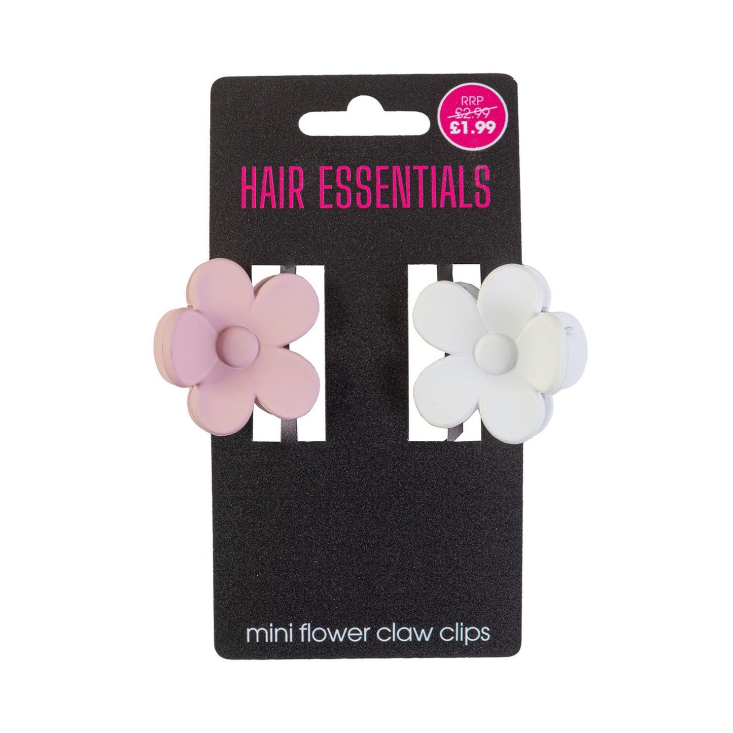 Beauty Outlet Mini Flower Claw Clips Pink/White BEAU376