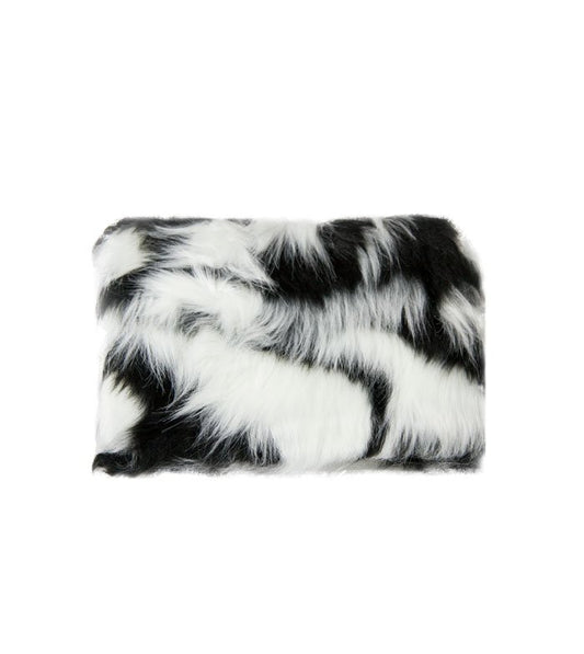 W7 Small Furry Bag Black & White